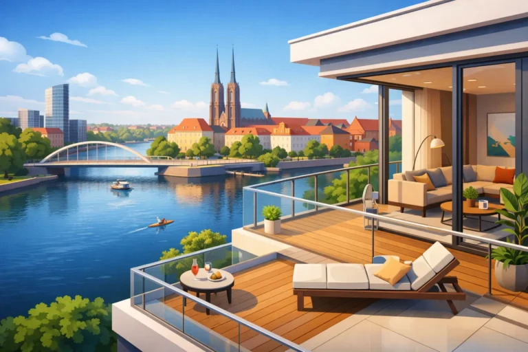 Apartament z widokiem na Odrę we Wrocławiu