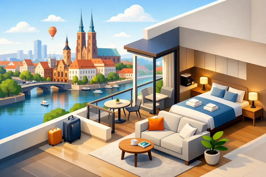 Krótkoterminowy wynajem apartamentu we Wrocławiu
