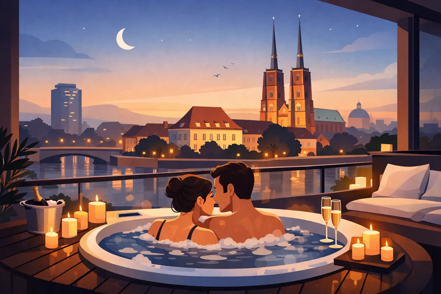 Nocleg z jacuzzi dla dwojga we Wrocławiu